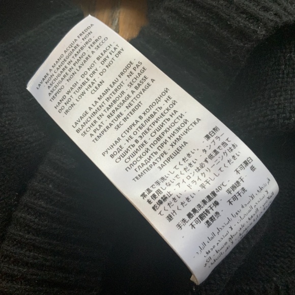 ALEXANDER McQUEEN wool cashmere cold shoulder black sweater/L - Picture 5 of 6